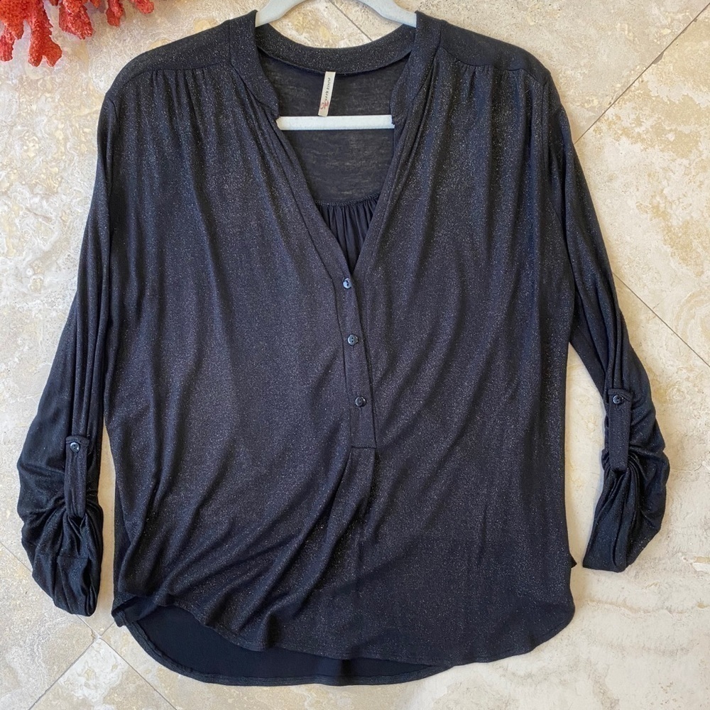 3 / $12 💖 Olivia Moon Black Gold detail Henley